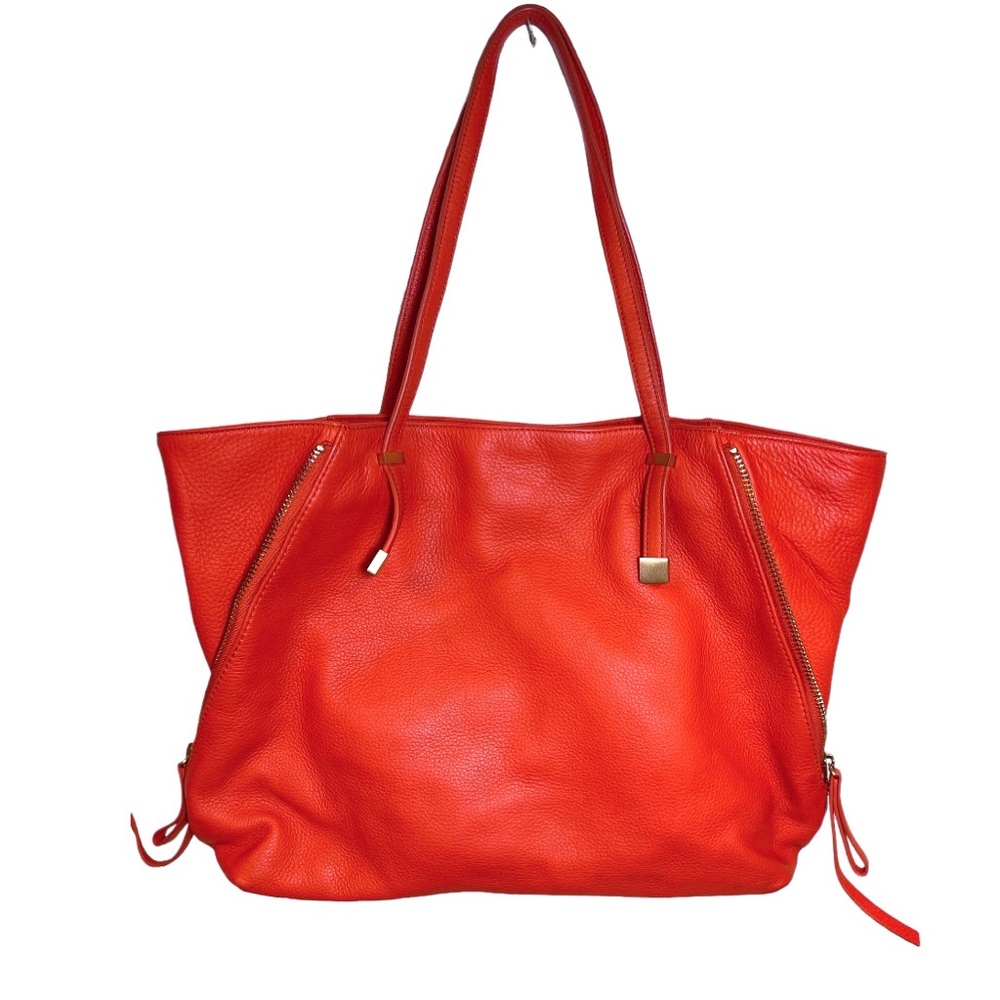 Joie Bright Red Leather Shoulder Tote